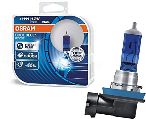 2x Osram H11 75W 12V Cool Blue Boost Hyper Blue 5000K 62211CBB-HCB Super Weiß Xenon Effekt Ersatz Scheinwerfer Halogen Auto Lampe - Off-Road