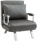 HOMCOM Single Chair Bed, Click Clack Convertible Bed Settee, Modern Velvet Feel Fabric Lounge Couch with Cushion for Living Room, Bedroom, Guest Room, Grey