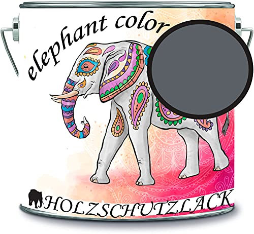 Holzschutzlack Holzlack Holzlasur wetterbeständiger Langzeitschutz Wetterschutzfarbe Holzschutzfarbe RAL 7012 Basaltgrau // elephant color