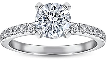 Aotiwe Verlobungsring Damen, Ring Damen Solitär Eheringe Rosegold Weißgold mit Rund Zirkonia aus Sterling Silber