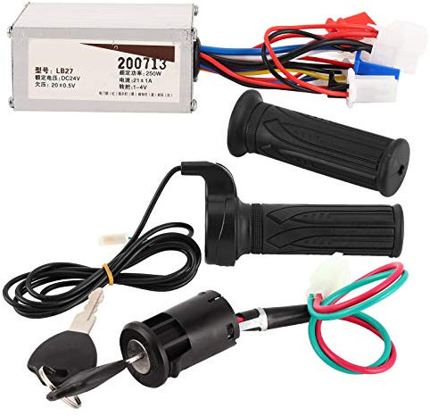 Kit Controller Scooter Elettrico, Controller per Monopattino, Scooter 24v, Regolatore Brushed Velocità 250W Impugnatura a Torsione Dell'acceleratore Blocco Elettrici per Parti Riparazione