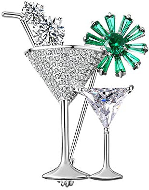 Brooches For Women Fashion Brooch Cocktail Glass Brooch Dress Suit Brooch Decorative Pin,E