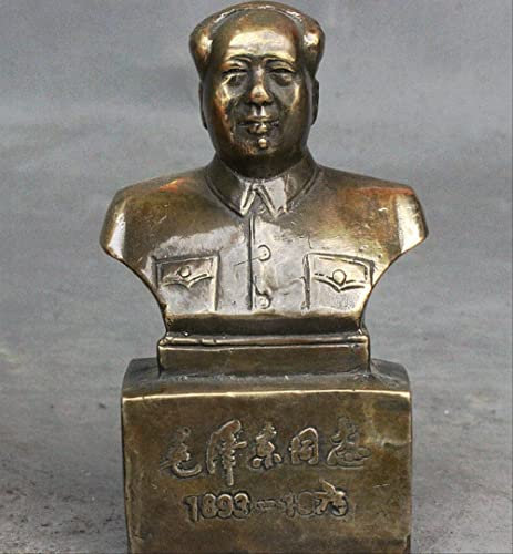WANGZISHUO 13 cm große chinesische Statue aus Bronze, großer Führer, Politiker, Mao Zedong, Kopfbüste