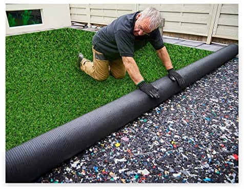 MDEKOR Kunstrasenteppich Outdoor - Kunstrasen wetterfest, Rasenteppich Meterware Grün 300x200 cm, Balkon Bodenbelag wasserdurchlässig mit Drainage 200 cm breit in Echtrasen-Optik