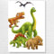 Dinos Kinderzimmer Wand-Bild als 50x70cm großes Leinwand-Bild zur Deko - gedruckt auf schadstofffreiem, recycelten STANDARD 100 by OEKO-TEX® geprüften Leinwandstoff - aufhängefertig