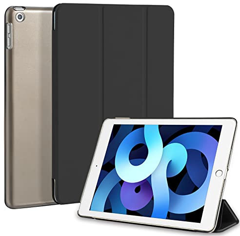 4UBonLife Funda para iPad 9,7 Pulgadas 6.ª/5.ª Generación 2018/2017, Cover Protectora Carcasa Rígida Delgada Ligera con Trasera Translúcido Cubierta para iPad 6/5,Auto Sueño/Estela, Negro