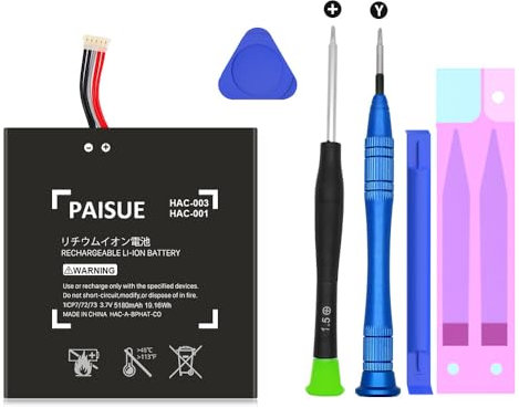 [5180mAh] HAC-003 Battery Replacement Compatible with Nintendo Switch 2017 Handheld Game Console HAC-001 HAC-A-BPHAT-C0, HAC-S-JP/EU-C0 Internal Upgrade 5180mAh High Capacity with Repair Tool Kit