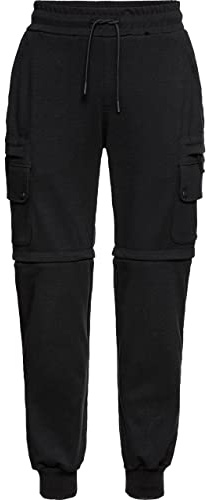 Spirit Motors Lazy Conan Moto Jogger - Motorradhose mit Protektoren - Stretchzonen, Abnehmbares Hosenbein Jogginghose schwarz L
