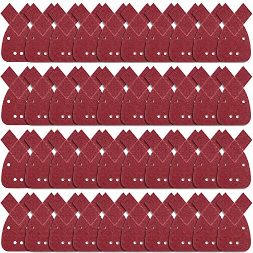 SIQUK 40 Pieces Mouse Sanding Pads 40 Grits Mouse Sander Sheets with Extra 2 Tips for Replacement Fit Black and Decker Detail Palm Sander