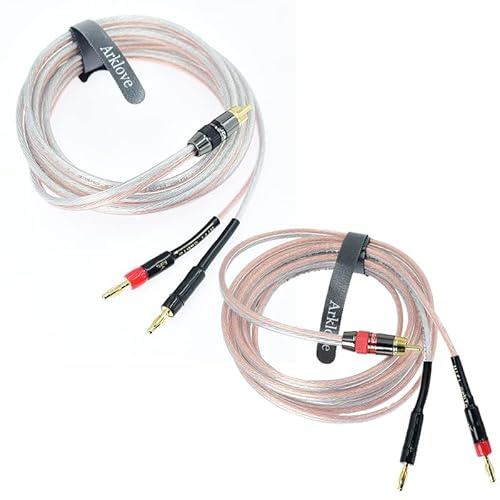 10ft 2packs 14awg Male RCA to Banana 2 Plug Male 4mm Speaker Adapter Conversion Cable Cord Audio with Port Connector for Amplifier amp Phono 2 Channel