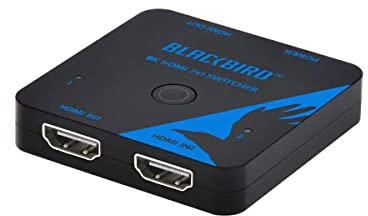 Monoprice 2x1 HDMI Switch, 8K@60Hz, 4K@120Hz, 48Gbps, HDMI 2.1, HDCP 2.3, HDR10+ and Dolby Vision, Low Latency Support, for HDTV, Xbox, PS5/4/3, Blu-Ray Player, Fire TV, Roku - Blackbird Series