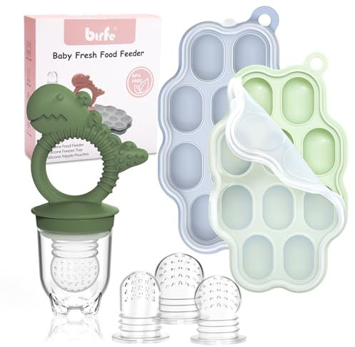 btrfe Moules à sucettes glacées pour lait maternel avec tétine pour bébé – Plateau de congélation en silicone pour bébé – Conteneurs de stockage des aliments pour tout-petits et nourrissons