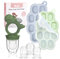 Baby Breastmilk Popsicle Molds with Baby Fruit Feeder Pacifier - btrfe Baby Silicone Nibble Freezer Tray Food Storage Containers for Toddler Teething & Infant Self Feeding,Green