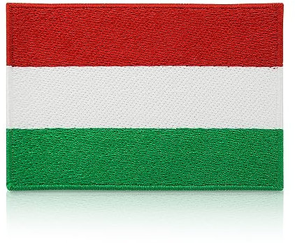 Finally Home Ungarn Flagge Patch zum Aufbügeln | 7,5 x 5 cm Ungarische Fahne Aufnäher Flag Patches Bügelbild Aufbügler Applikation Bügelpatches