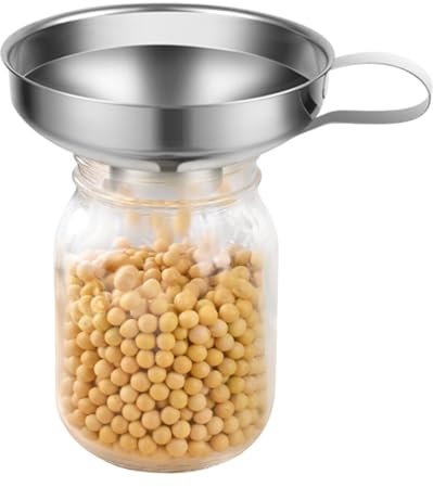 Embudo De Mermelada De 5.8 X 2.4 Pulgadas De Boca Ancha Embudo De Enlatado De Acero Inoxidable Grueso Con Asa Embudo De Bebida Portátil a Prueba De Herrumbre Para Cocina Embudo De Aceite Líquido En