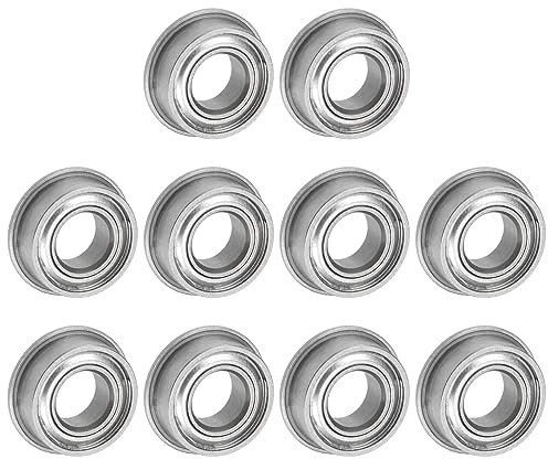 QUARKZMAN 10 Stück MF84ZZ Flanschkugellager 4x8x3mm Rillenkugellager Doppel Abgeschirmt Chrom Stahl Flansch Lager für DIY, Werkzeugmaschinen, 3D Drucker