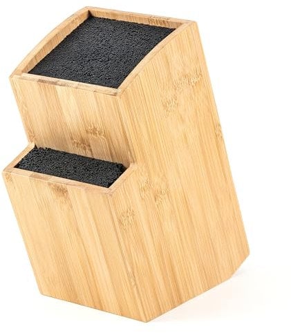 Hanseküche Messerblock - Messerhalter ohne Messer aus Holz Messerbrett beidseitig (Quadratisch Schräg)