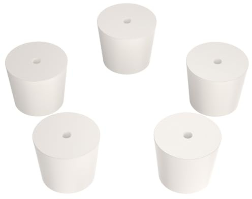 stonylab Vollgummi Stopfen mit Einem Loch, 5er-Pack 7# Luftdichte Kontrolle Labordichtungs Gummistopfen