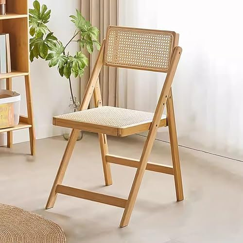 WHYATT Klappstuhl, Klappstuhl Holz, Stühle, Stuhl Esszimmer, Bequemer Stuhl, Faltbare Stühle für den Innenbereich für Veranstaltungen, Büro, Hochzeit (Color : Natural)
