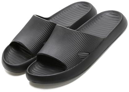Anmerl Shower Slippers for Men and Women, Soft Comfortable House Shoes, Ultra-Light Quick Drying Non Slip Bathroom Indoor Outdoor Sandals Slides