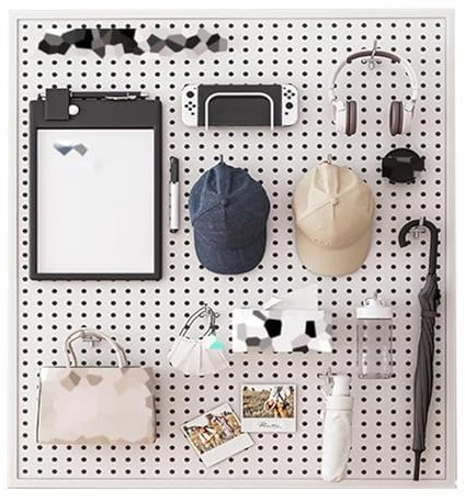 Panneaux Muraux De Rangement Pour Outils Kit D'organisateur Mural De Panneau Perforé, Panneau De Panneau Perforé D'affichage Mural En Métal Avec 10 Crochets For Chambre À Coucher, Bureau, Salle De Bai