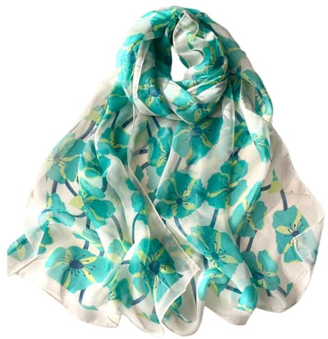 FAIRYGATE Schal Damen Schal Grün Damen Green Flower Übergroßer Deckenschal für Damen Travel Warm Wrap Schalschals B7121