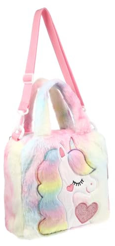 DEARMAMY Einhorn-schultasche Für Junge Mädchen Plüschtasche Mit Cartoon-einhorn-motiv Mädchentasche Leicht Und Strapazierfähig Reißverschluss Zum Schutz Von Persönlichen Gegenständen