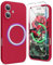 SURPHY Magnetic Design for iPhone 16 Case, Liquid Silicone Protection for Each Lens Shockproof Gel Rubber Phone Case for iPhone 16 6.1 inch 2024, Red