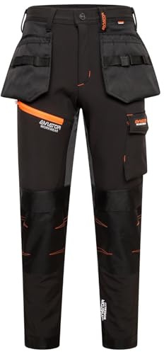 Men's Outdoor Winter Trousers Fleece Softshell Trousers Water-Resistant Hiking Work Trousers with Zip Pockets