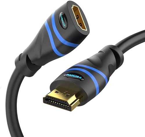 BlueRigger HDMI Extension Cable (1M, 4K 60Hz HDMI Extender Cord, Male to Female Adapter, High Speed 18Gbps)-Compatible with Xbox, PS5/PS4, Nintendo Switch, Laptop, Google Chromecast, Wii U, 2 Pack