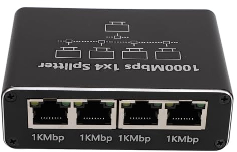 Gigabit -Ethernet -Splitter, 1 Bis 4 LAN -Splitter mit USB -C -Stromkabel, Hochgeschwindigkeits -Internet -Splitter für CAT 6/7/8 Kabel, Ethernet -Router -Switch für PC, Laptop, TV