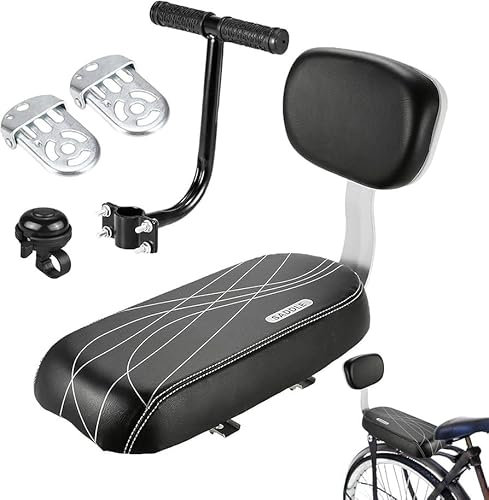 auvstar Kindersitz Fahrrad Hinten,PU Leder Fahrrad Kindersitz Hinten,Fahrradsitz Kinder Hinten,Kindersitz Fahrrad,Hinteres Sitzkissen Armlehne Fußstütze Set für Kinder, Erwachsene