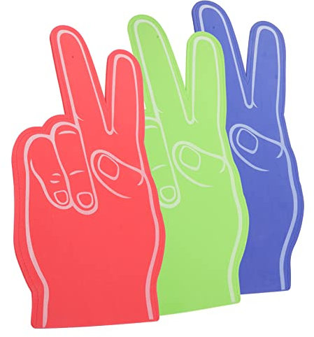 GAROZATION 3stücke Schaumstofffinger Für Sport Schaumstoffhände in Großen Mengen Eva-Material Fingerstütze Geräuschmacher Für Footballspiele Und Partys