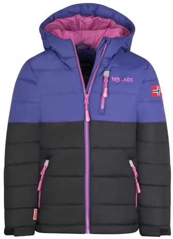 Trollkids Kids Hemsedal Snow Jacket 128, Dark Purple/Black