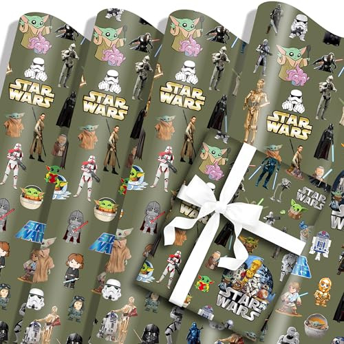 5 Sheets War Wrapping Paper 70cm x 50cm Kraft Gift Wrapping Paper For Kids Birthdays Party Decoration Party Favors Supply DIY Crafts Gift