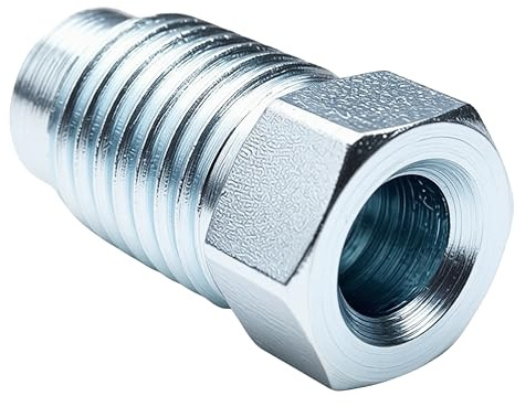 PrecisionGeek® Bremsleitungsverschraubung M10 x 1,25, Bördelform F Typ L, für 4,75 mm Bremsleitung, DIN/ISO 1651, Stahl verzinkt, 20er Set, EU Made