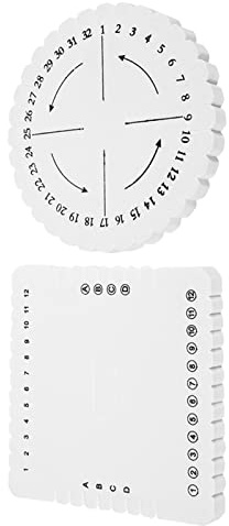 WPKD BLUEIY Kumihimo Flechtscheibe,2 Stücke Rund und Quadratisch Flechtscheibe,Handgemachte Geflecht Weben Scheibe,für Armbänder, Halsketten,und Handseile