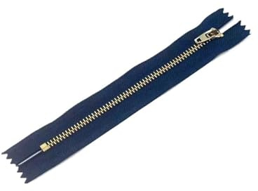 5 Stück 4# Jeans-Reißverschluss, Messing, Metallverschluss, selbstschließender Reißverschluss, Schwarz / Blau, 10/13/15/18 cm, Schneiderkleidung, Tasche, Nähzubehör (Dunkelblau, 5 Stück, 10 cm)