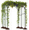 COSTWAY Grande Arche Treillis de Jardin pour Plantes Grimpantes, Pergola de Pelouse Support de Vignes avec Métal Enduit de PE, pour Tomate Concombre Légume, 200 x 150 x 197 cm