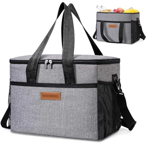 Woobroo 30L Isolierte Kühlbox Picknick Kühltasche - Warm und Kalt halten, Auslaufsicher, Mit Tragegurten, Ideal für Reisen, Camping, Picknick