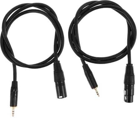 Veemoon 2pcs Trs to Xlr Mic Cable Right Angle Adapter for Microphone Use in Compact Synthesizers
