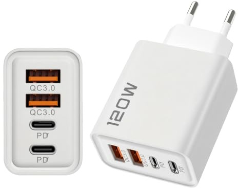 Enchufes de Pared,Adaptador de Carga Rápida | Adaptador Cargador 120W con Múltiples Puertos para Uso en Hogar Cocina Baño