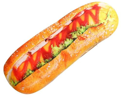 Xiyocadt 3D Simulation Brot Kuscheltier, Hot Dog Kissen,Realistisches Lebensmittel Brot Modell Fotografie Requisite für Zuhause Küche Geschäft Display Party Dekoration (80 cm,D)