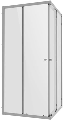 Baridi Corner Shower Entry Enclosure 800 x 800 x 1850mm with 6mm Tempered Glass - Chrome - DH298