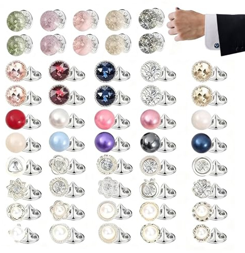 50 Pcs Modesty Brooch Pins, Cover Up Safety Pins for Women Shirt Dress Cardigan, No-Sew Clothing Fasteners, Decorative Invisible Buttons for Preventing Gaps