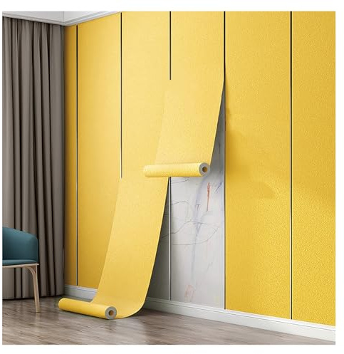 Wandverkleidung Selbstklebend Dekorative 3D-Wandaufkleber, zuschneidbar und wasserfest, selbstklebende Wandverkleidung für TV-Hintergründe und Wohnungsrenovierung (3 Farben)(Lemon yellow,L 32.8ft/10m)