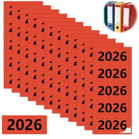 200 Stück Jahreszahlen Aufkleber 2026 für Ordner 60×25mm Jahreszahl Etiketten selbstklebend Ordner Etiketten für Kennzeichnung Ordnern Ablage Unterlagen
