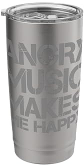 Funny Rockn Roll Saying Heavy Hard Rock Angry Music Lover Stainless Steel Insulated Tumbler