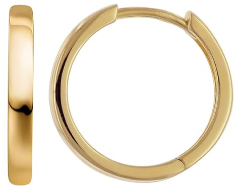 trendor Damen-Ohrringe Gold 333/8K Klappcreolen 16x2 mm 21699 | aparter Goldohrschmuck für Frauen, Huggies aus 8-karätigem Gold