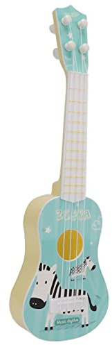 Kikumi Giocattoli per Chitarra Ukulele Giocattolo per Strumenti Musicali in Plastica per Ukulele con 4 Corde per Bambini (Blu)